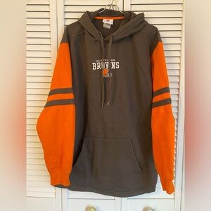 NFL Cleveland Browns Hoodie Embroidered Striped Sleeve Helmet Sweatshirt Mens